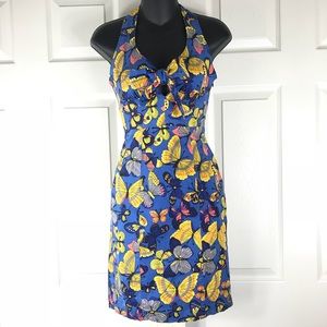 Betsey Johnson Butterfly Blue Halter Dress Size 0